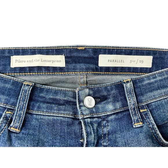 Pilcro and the Letterpress Parallel Straight Jeans Sz 29 Stretch Distressed - Picture 6 of 10